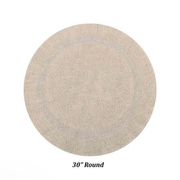 New Better Trends Lux Reversible Bath Rug, 100% Cotton, 30" Round, Sand - Picture 2 of 5